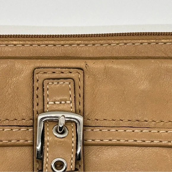 Coach Tan Leather Wristlet Wallet - Picture 10 of 14